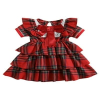 Bagilaanoe Toddler Baby Girl Plaid haljina letjeti ruffles a-line princeze haljine 3T 4T dječja čipka