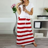 Ženska modna pruga visina struka Maxi duga suknja Napomena Kupite jednu ili dvije veličine veće