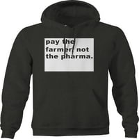 Plaćajte poljoprivredniku ne Farmačka male poslovne grafičke dukseve Xlarge tamno siva