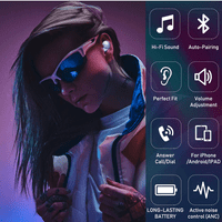 Urban Street Buds Pro True Bluetooth bežični uši za TCL 5G sa aktivnim otkazivanjem buke Ljubičasta