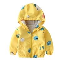 Zimski kaput za bebe padalice za zimske kaput mališani crtani uzorak slatki džep sa zatvaračem Vjetrootporni jaknu COOT žut (18-24 mjeseca)