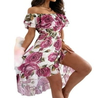 Yolossia Womens van ramena Floral Maxi haljina Ljetna plaža Swing Sundress