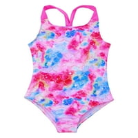 TIAOBUG Little Kids Girls Jednodijelni kupaći kupaći kostimi Ispisani osip Crisscross kupaći kostimi