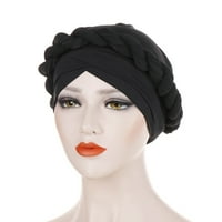 KAESI FASHION PURE BOJA BOJA Pletena muslimanska ženska hat heke chemo cap za glavu Headwrap Headwear