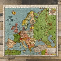 Puzzle - Mapa Bacon standardna mapa Evrope. Predmeti karte: Evropa