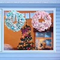 Božićni umjetni vijenac Bockknot Pamučne kuglice Realističan zidni dekor protiv fade Plavi ružičasti
