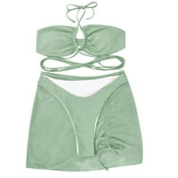 Lovskoo High Struk, ženski kostim za kupaći kostim, kostim kupaći kostim Split Green