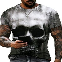 Muška bluza 3D digitalni tiskanje T košulje lubanje Ispis ljetnih vrhova Muškarci Fitness Pulover Dnevna