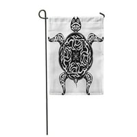 Tribal Tattoo Turtle Maori Sažetak Umjetničko umjetničko umjetničko zastava Crnog vrt Dekorativne zastave