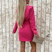 Ziloco Blazer Cardigan džemperi za žene Ženske modne ležerne čipke Up up struk labav bombona boja dugih rukava od punog boja kože za haljina, vruća ružičasta, xl
