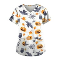 Halloween odjeća za žene ženske bluze čišćenja Ženska personalizirana Noć vještica Print kratki rukav