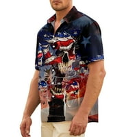 Košulje Nezavisnosti Sretna povremena muške kratke rukave Grafičke 3D print majice Muškari za muškarce za božićne muške donje konjice