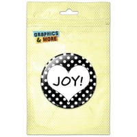 Joy Heart Black Polka Točke Vjenčani mladenci Valentine Love Pinback Gumb Pin značka