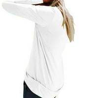 Majice za žene grafički prin o-vrat dugih rukava s dugim rukavima, bluza s majicama ženske majice