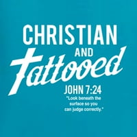 Divlji bobby hrišćanski i tetovirani Ivan 7: inspirativni kršćanski muškarci Grafički tee, lagani tirkizni,