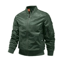 Ketyyh-Chn Mens Jackets Windbreaker Casual s kapuljačom puni patentni zatvarač Aktivna jakna vojska