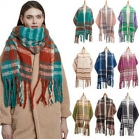 Termalni šal za žene Jesen Zimski šal klasični kaidni šal toplo mekani veliki pokrivač s montažom šal