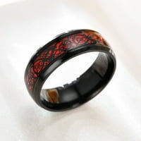 BIPLUT MUŠKI Prsten sjajni jednostavan nakit pribor zmajeva zmaj uzorak užareni prsten za upoznavanje