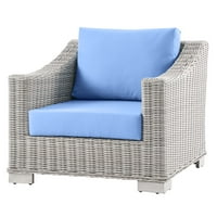 Salon sect Secticla kauč stolica, rattan, pleteni, svijetlo sivo sivo svijetlo plava, moderan savremeni