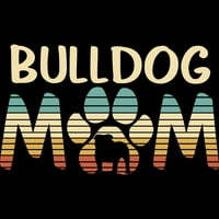 Bulldog mama - slatka smiješna retro pas mama poklon charcoal sivi grafički pulover Hoodie - dizajn