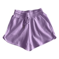 Žene plus veličine Comfy vučnica Ležerne prilike elastične struke Džepne kratke hlače Solid Color Swim Shorts Biker kratke hlače Žene, Siva, 3xl