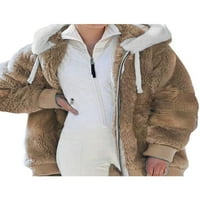Niueer labav kaput jakna za žene s kapuljačnim dugim rukavima za zimsku kaputu sa džepom