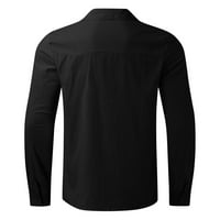 Mafytytpr Majice majice ispod $ veliko i visoki modni man poklopcijski ovratnik dugih rukava majica