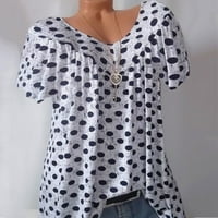 T majice za žene Women Plus veličina Ležerne prilike Dot V izrez Daily Short rukav Tors Majica Bluza