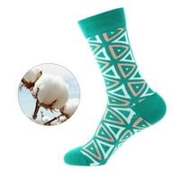Ediodpoh Geometrijske čarape za mens Ženske čarape Ispiši čarape Pokloni pamučne duge smijehe čarape Novelty Funky Slatke čarape Ženske čarape Mint zelene boje Jedna veličina
