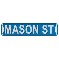 Mason Street - plavi - plastični zidni znak