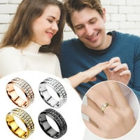Prstenovi nakita WEFUESD za žene Titanium čelik Dvostruki dijamantni prsten Korejski stil modni dijamantni par od nehrđajućeg čelika Ring srebrna 5xl
