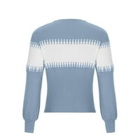 Anuirheih Crewneck pletene džempere za žene labave fit modne duge rukave u boji podudaranja bluza pleteni