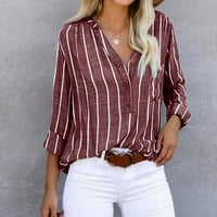 Ženske trake košulje Ležerne prilike labave gumbe s dugim rukavima V izrez bluza vrhovi modne svjetlosne košulje