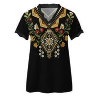 Luiyenes Womens T košulje Ležerne prilike Cvjetne ležerne prilike slatke cvjetne ispise