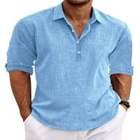 Zodanni Muška majica prema dolje dolje Tors Regularna fit bluza Mekani tunik Radno majica Plavi XS