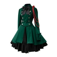 Ženske haljine modne žene vintage gotički ovratnik zakrpa za patchwork princeza haljina zelena xxxl
