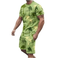 Muškarci Hawaii Outfit odijela Veliki i visoki okrugli vrat kratkih rukava i elastične kratke hlače