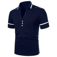 Muški klasični fit s kratkim rukavima Golf polo majica Brzi suhi patchwork prednji džepovi prema dolje
