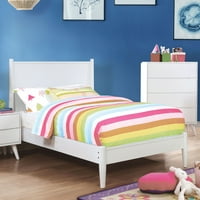 Prelazni sredini vijek moderne platforme za krevet veličine Twin Stil StyleFrame letvice bijele boje