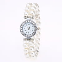 Kožni remen za sat Muški veliki satovi satova sata Watch Watch Quartz Žene Pearl Strip String Casual Fashion Woth Watch