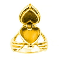 DIJELOVI Prsten koji drže srce Otvorljivi dodatni izgled svijetli sjajni prsten za prste za vjenčanje bakrenog zlata