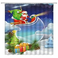 Božićne zavjese za kupanje Početna Dekor Zimski snježni pahuljica Snowman Santa Claus Pejzaž kupatilo Dodatna oprema Poliesterska tkanina