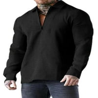 Muška polo majica rever na vratu Zipper bluza Muški atletički T košulje Golf Tee Black XL