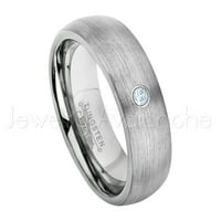 Prsten od brušenog kupola - 0,07ct solitaire Aquamarinski prsten - Personalizirani volframovi vjenčani