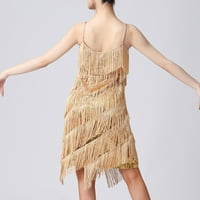 Ženska plus veličina Ljetna haljina modni suspender Crewneck Sequin Feather bez rukava bez rukava za