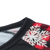 Peyakidsaa roditelj-dječja noćna odjeća Crni crveni rukav tiskani uzorak na vrhu + hlače se postavljaju kombinezon