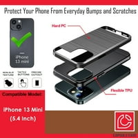 Capsule Case četkani kofer Kompatibilan sa iPhone Mini [otporna na struju Teksture Heavy Duty Crna futrola za fotografije za iPhone mini nosači