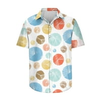 Muške ljetne havajske majice casual gumb niz majicu s kratkim rukavima na plaži Placksparty Aloha majica