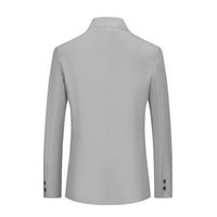 ProzorPane odijelo MENS casual jesen i zimski trend ovratnik jednotaktni fit okrugli džepni jaknu Malo odijelo Men Fit Suite Grey XL
