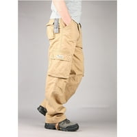 CACOMMARK PI muške hlače za muške stanice muške kombinezone vitki multi-džepni ravni pantalone na otvorenom sportske hlače kaki